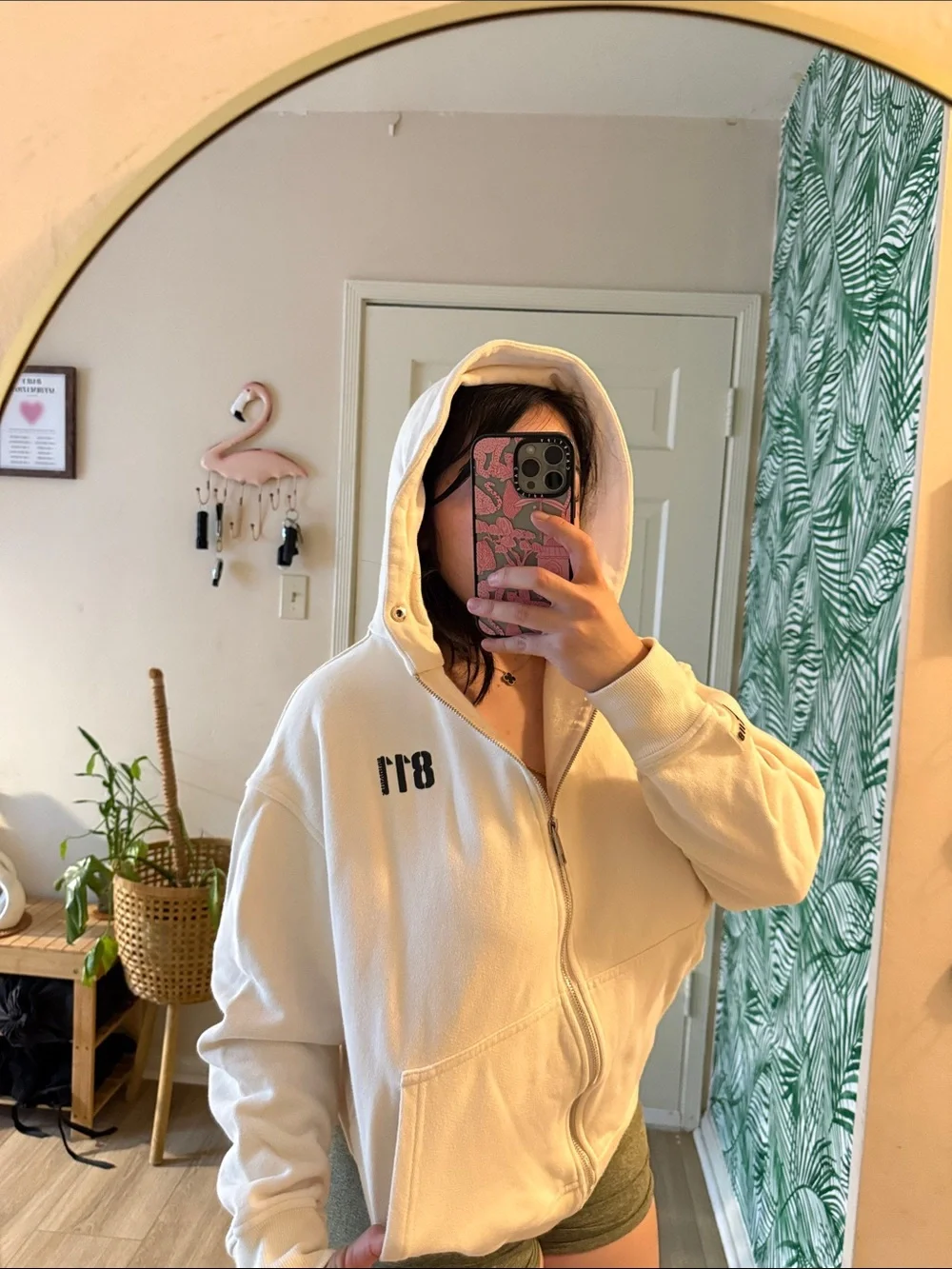 Cream Zip-Up Hoodie Jacket - Unbranded Men’s Casual Coat